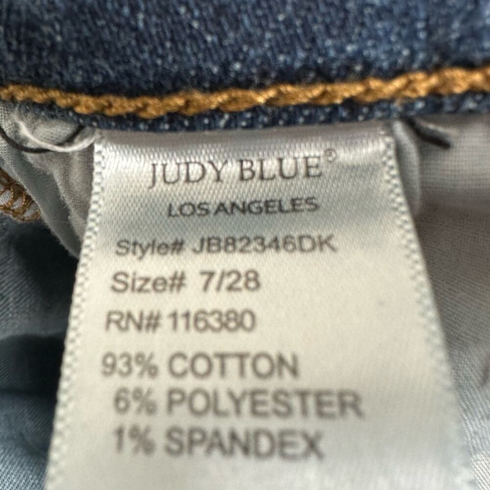 JUDY BLUE LANDER HIGH WAIST BLEACH SPLASH BOYFRIEND REGULAR JEANS SIZE 7 / 28 - Picture 6 of 7